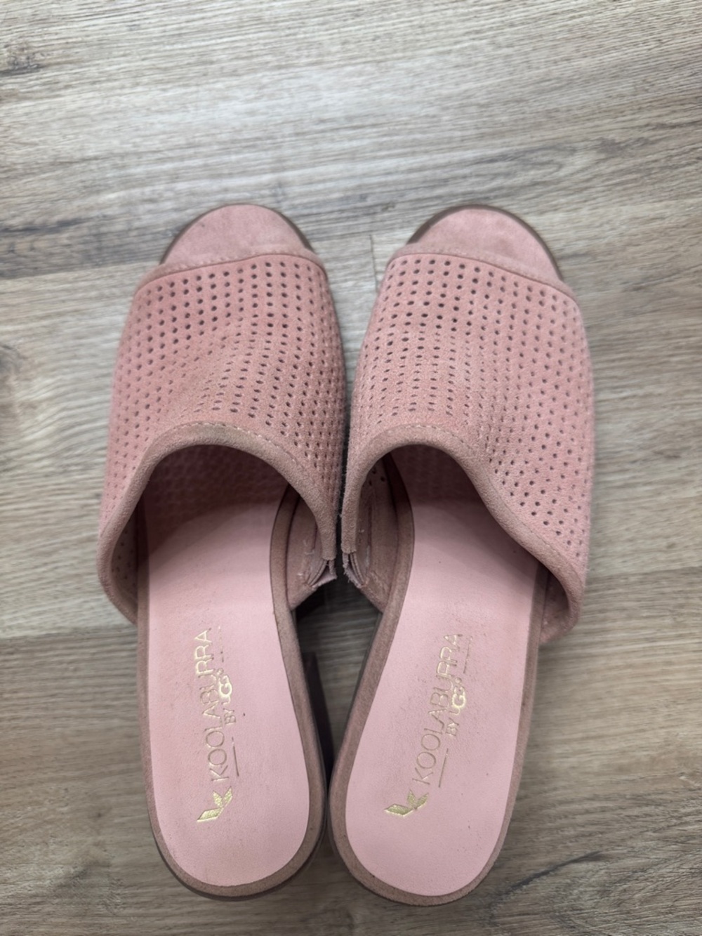 Koolaburra by UGG Dusty Pink Perforated Slide Mules